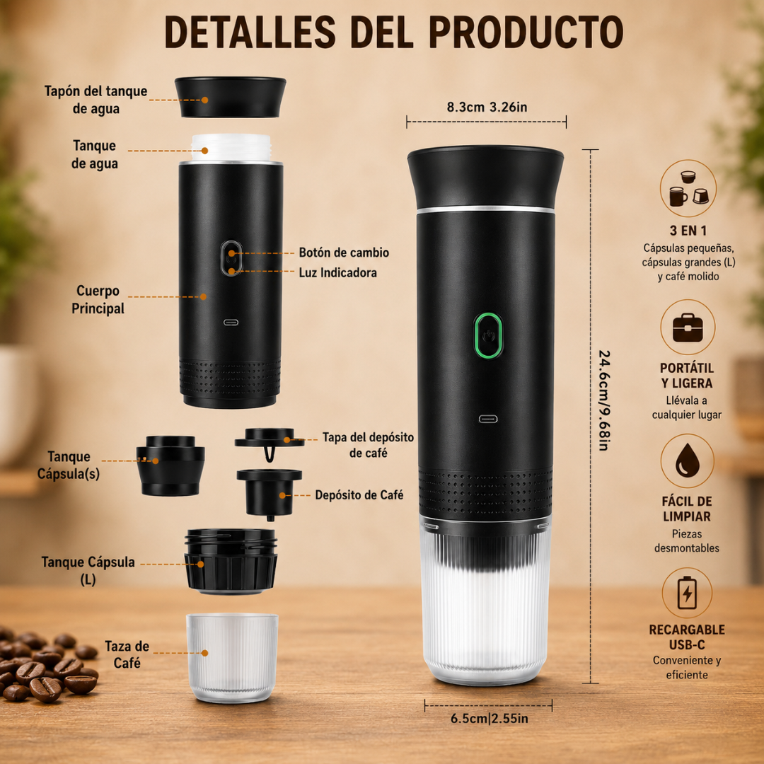 Nomadshot Cafetera Portatil 3 en 1